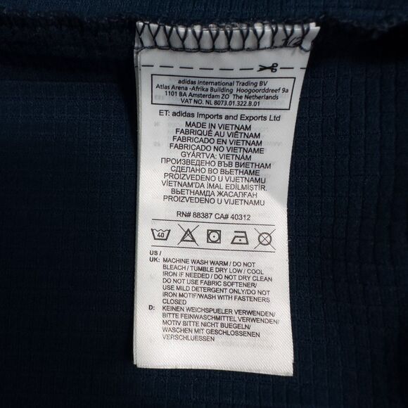 Adidas 3 Stripes Track Jacket Mens Large Blue Black Ripstop Grid Fleece DH9089 - Picture 14 of 16